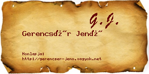 Gerencsér Jenő névjegykártya
