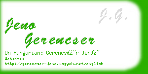 jeno gerencser business card